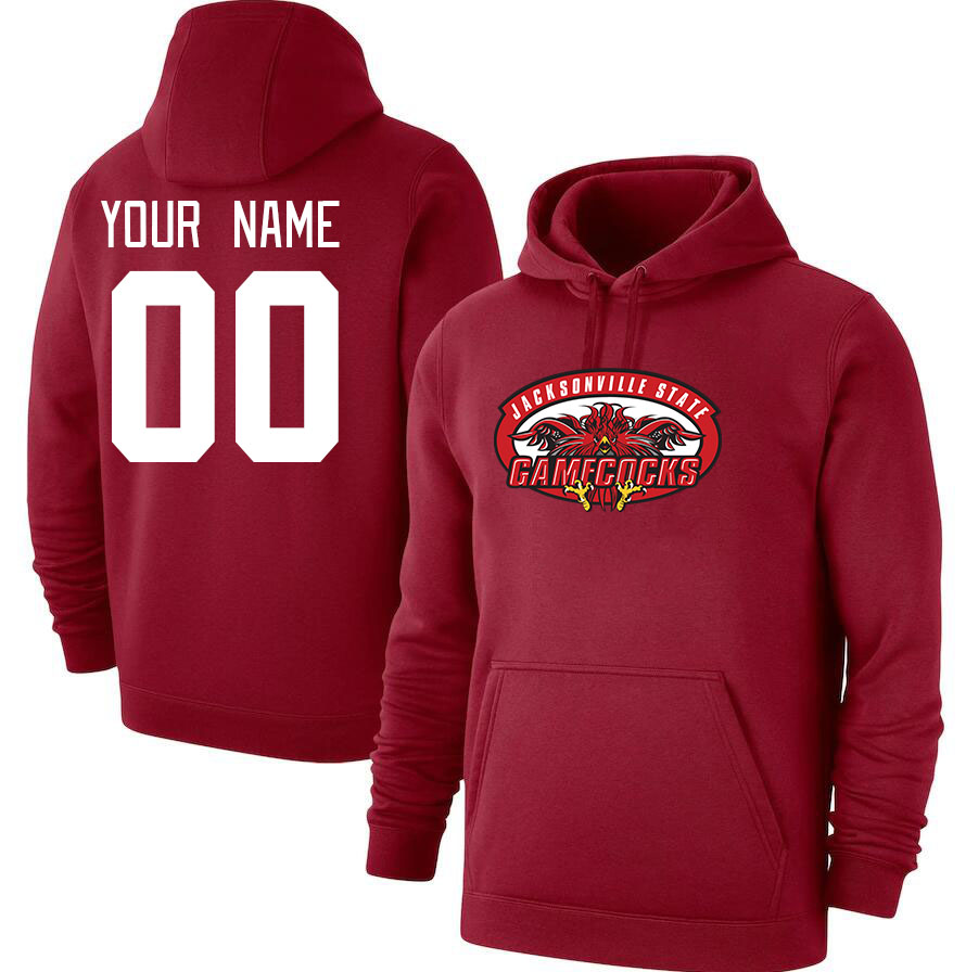 Custom Jacksonville State Gamecocks Name And Number Hoodies-Red